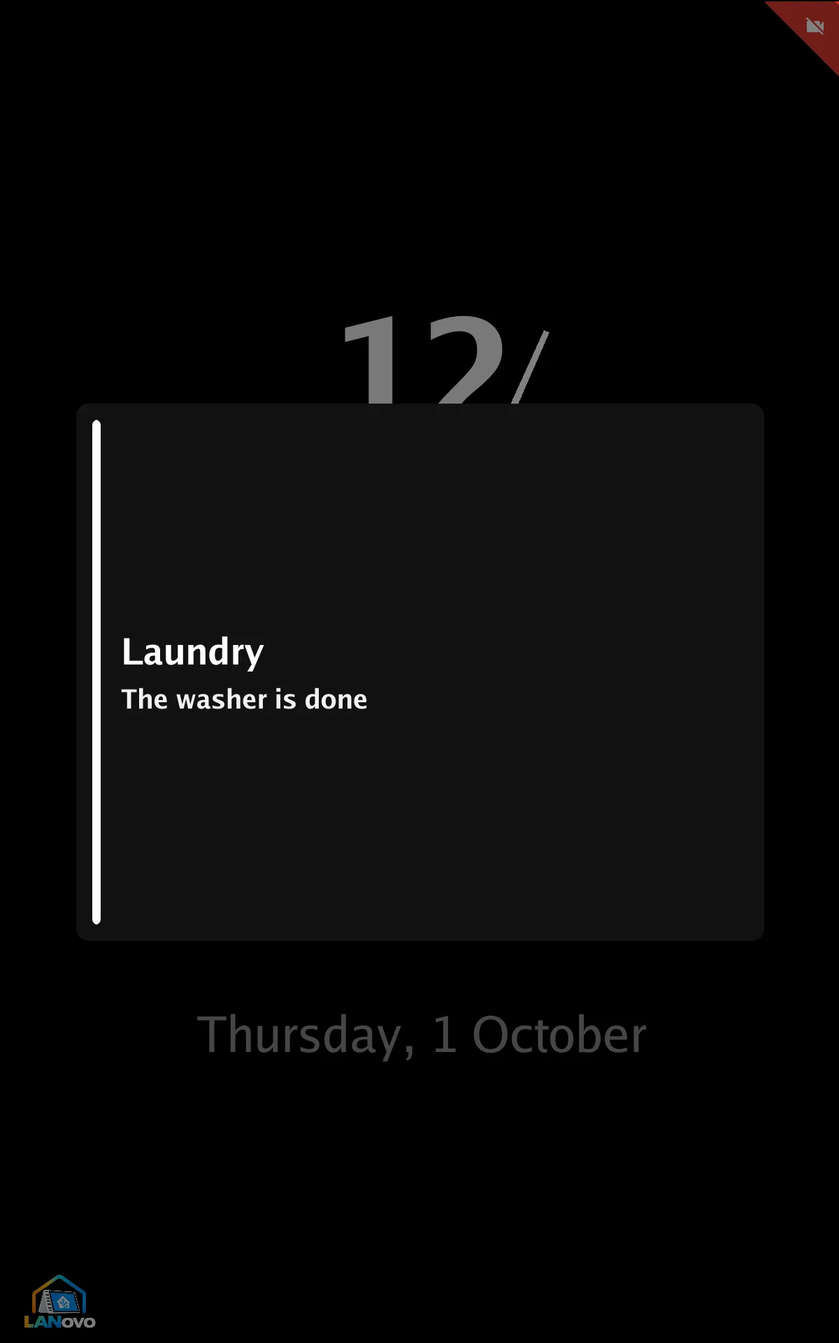 A message on the screen