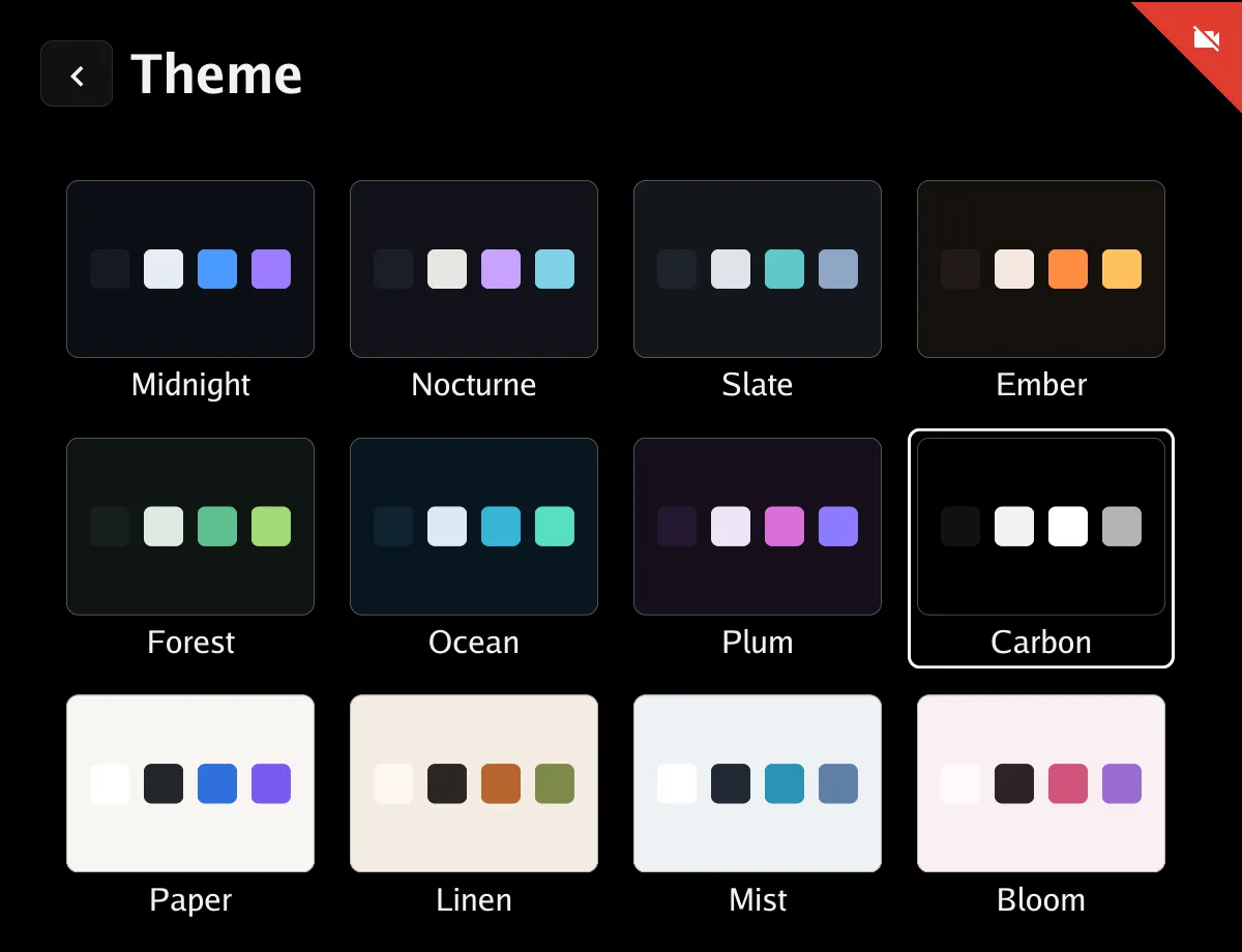 The theme picker
