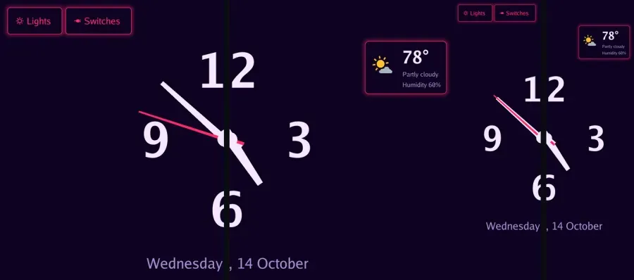 The same dashboard in landscape and in portrait