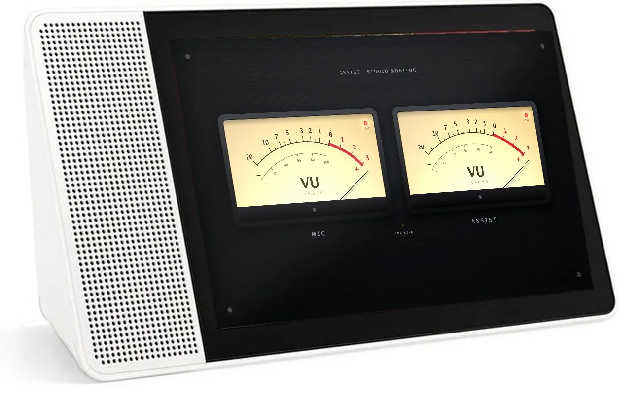 A Smart Display 10 lying landscape, showing the VU meters