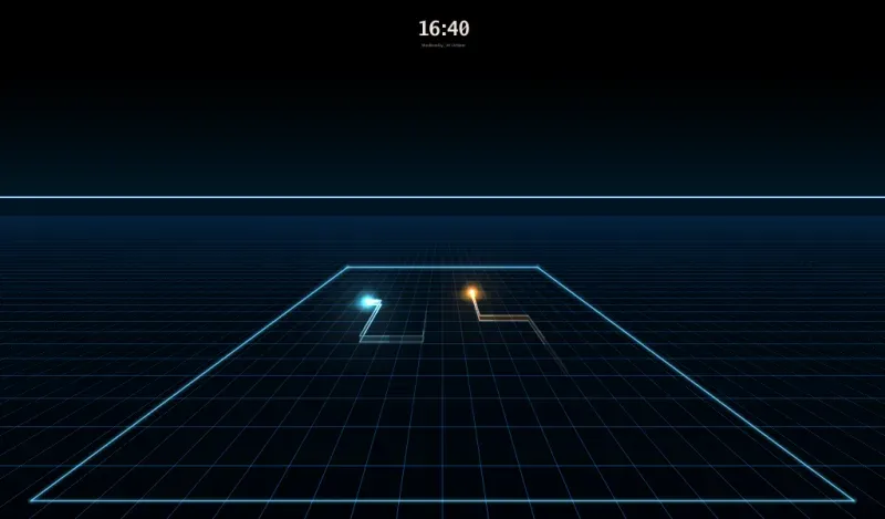 The Light Cycles visual on a Smart Display 7