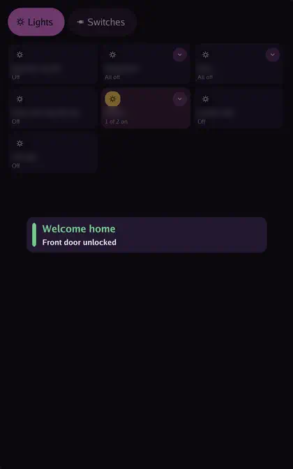 A Welcome home message