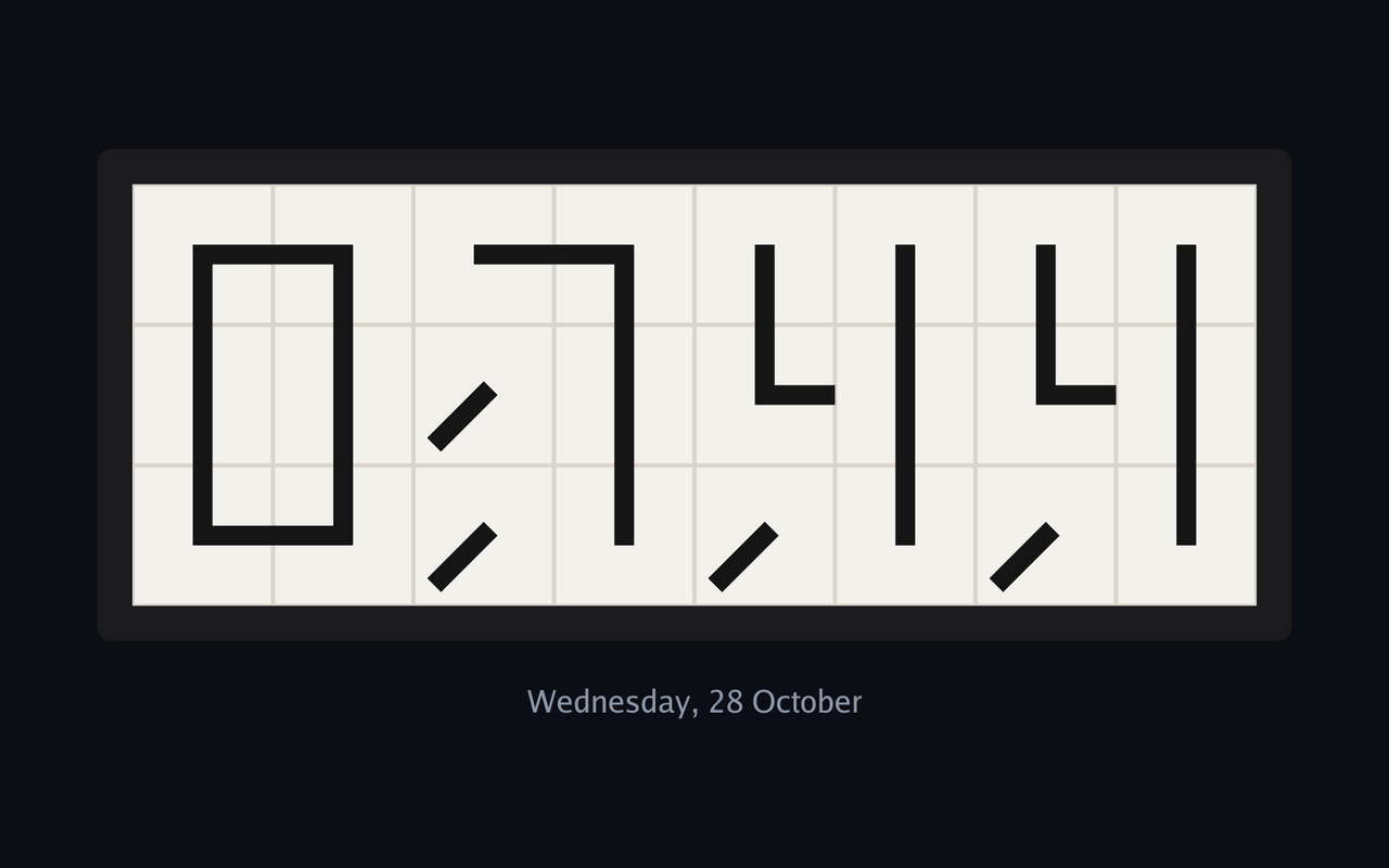 Bars clock face on the native dashboard