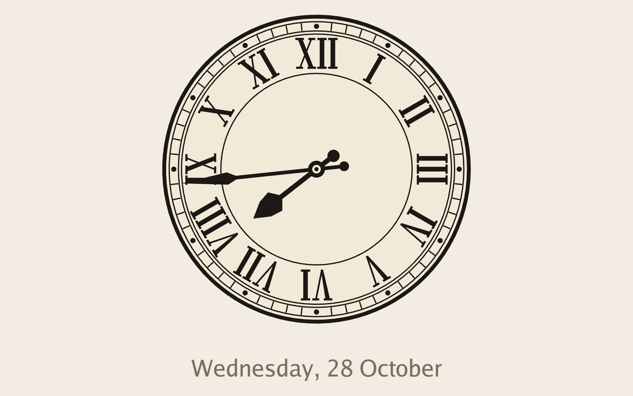 Roman clock face on the native dashboard