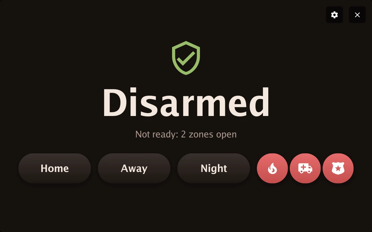 Home alarm in the Minimal design with rehearsal data